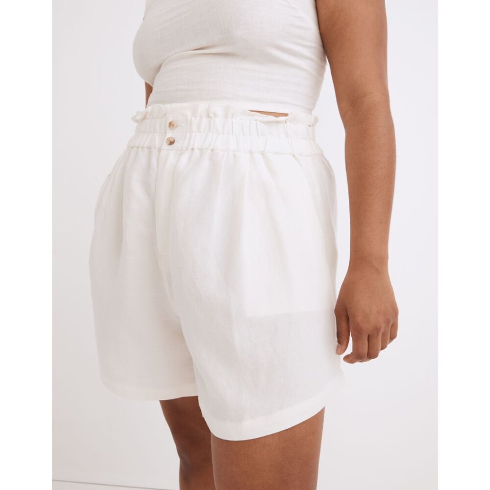 Madewell Linen-Blend Pull-On Paperbag Shorts